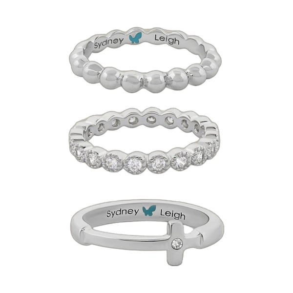 Sydney Leigh Cross Rings Set of 3