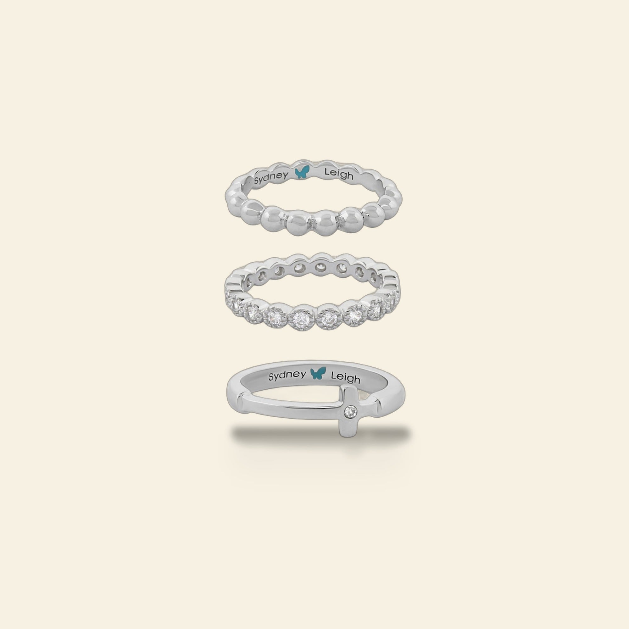 Sydney Leigh Cross Rings Set of 3