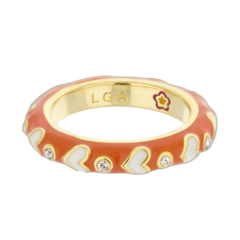Petit Gateau Stackable Ring — Orange Hearts