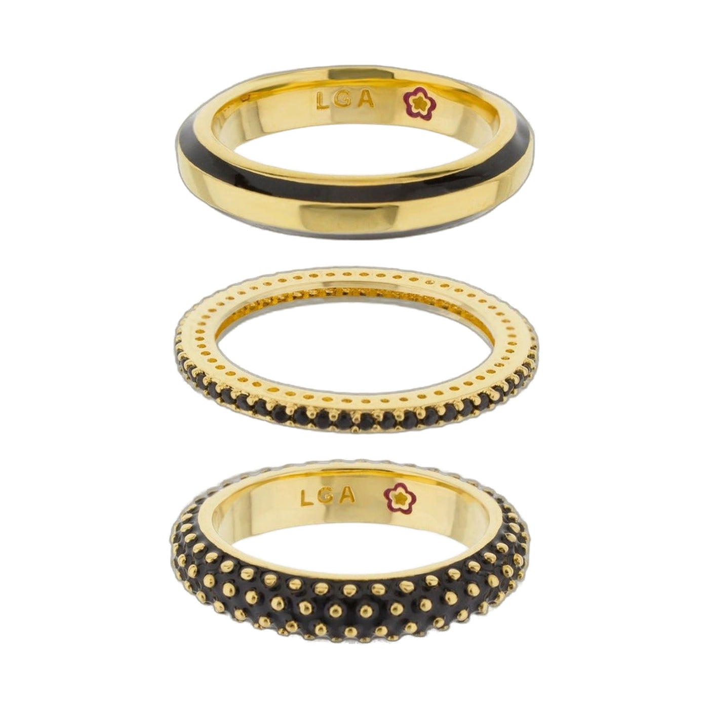 Yellow Bumble Ring Set