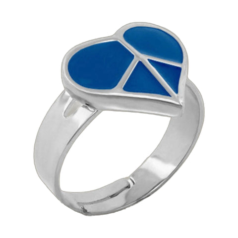 Peace Sign Girls Stackable Ring
