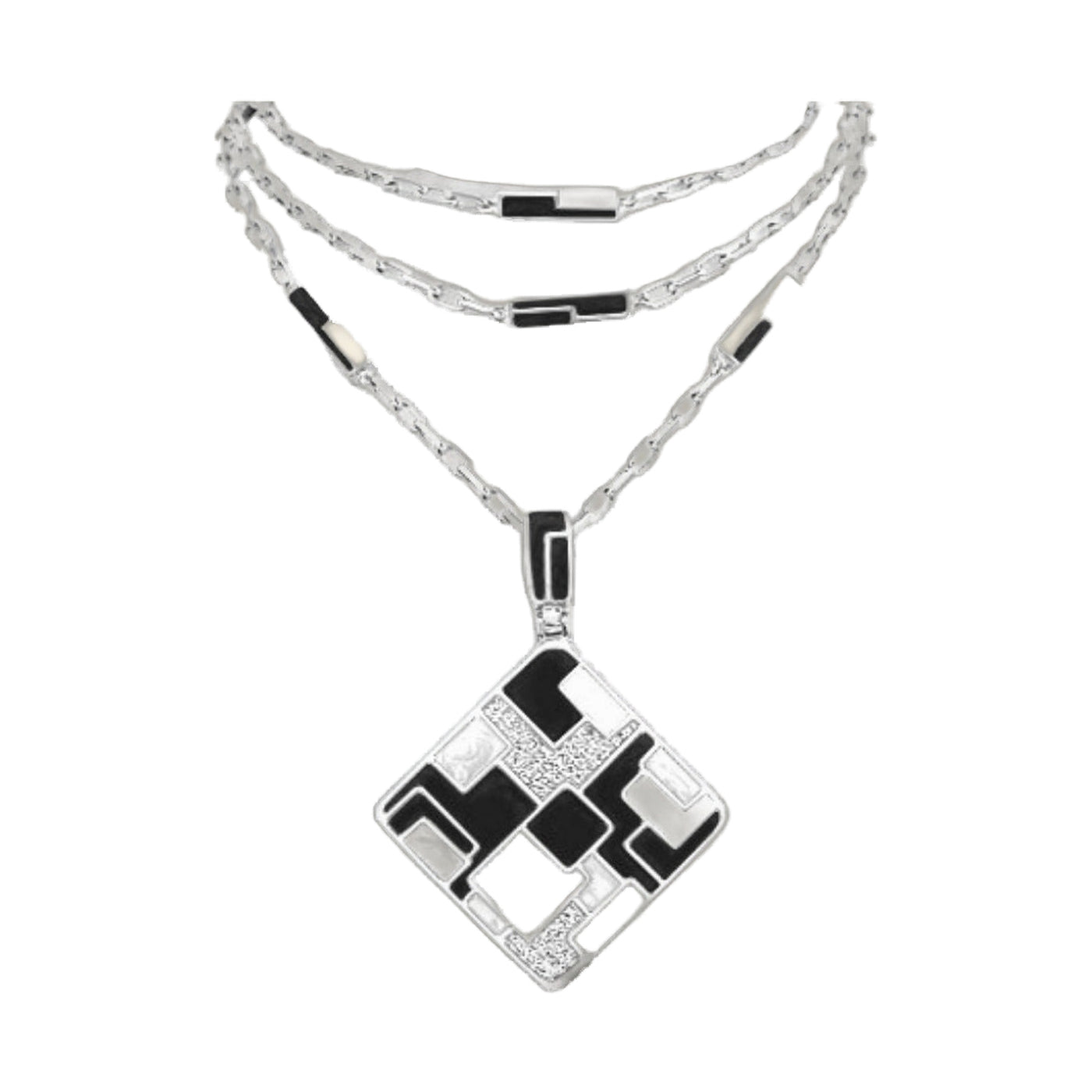 Retro Plaid Necklace