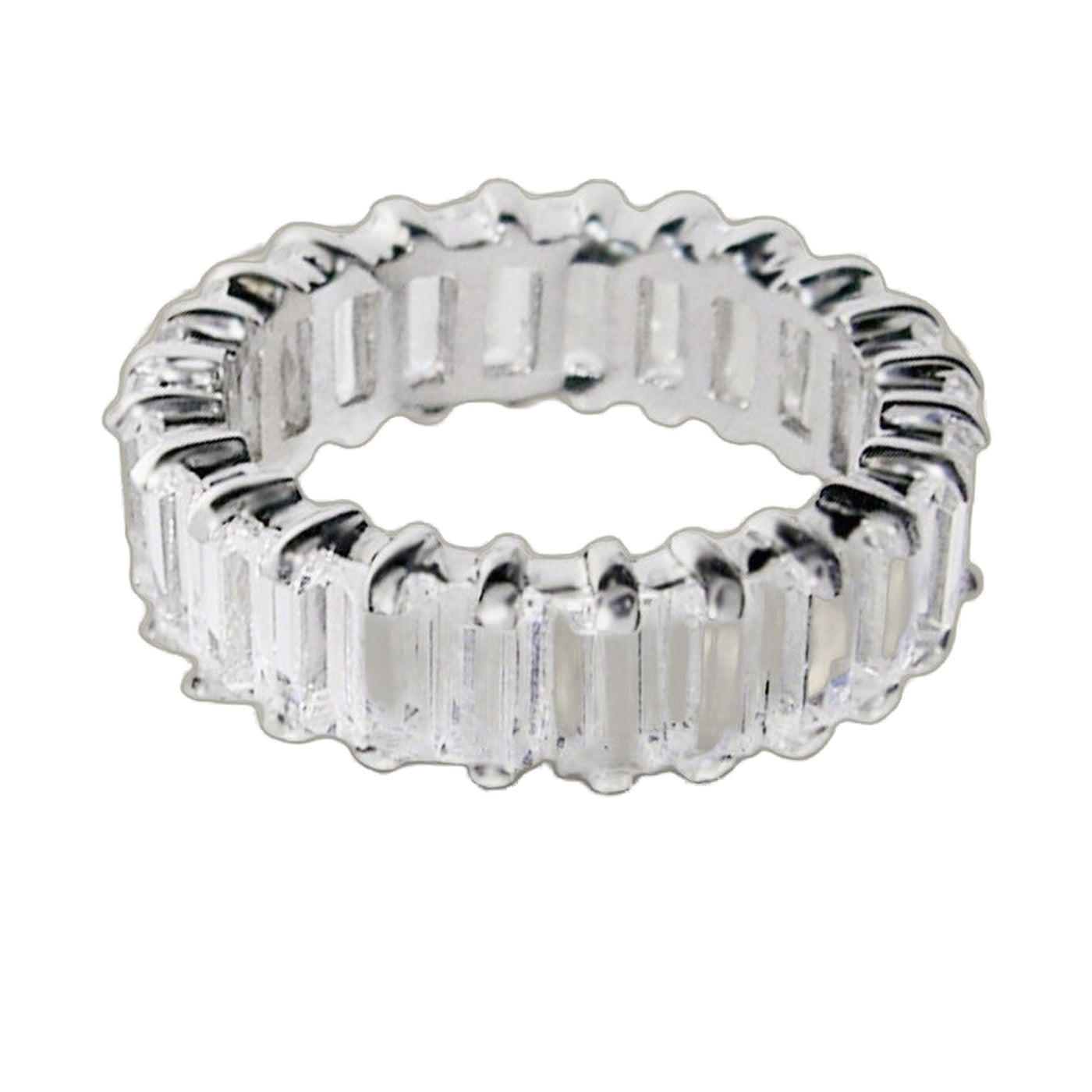 Glamour Pave Eternity Band — Baguette Row