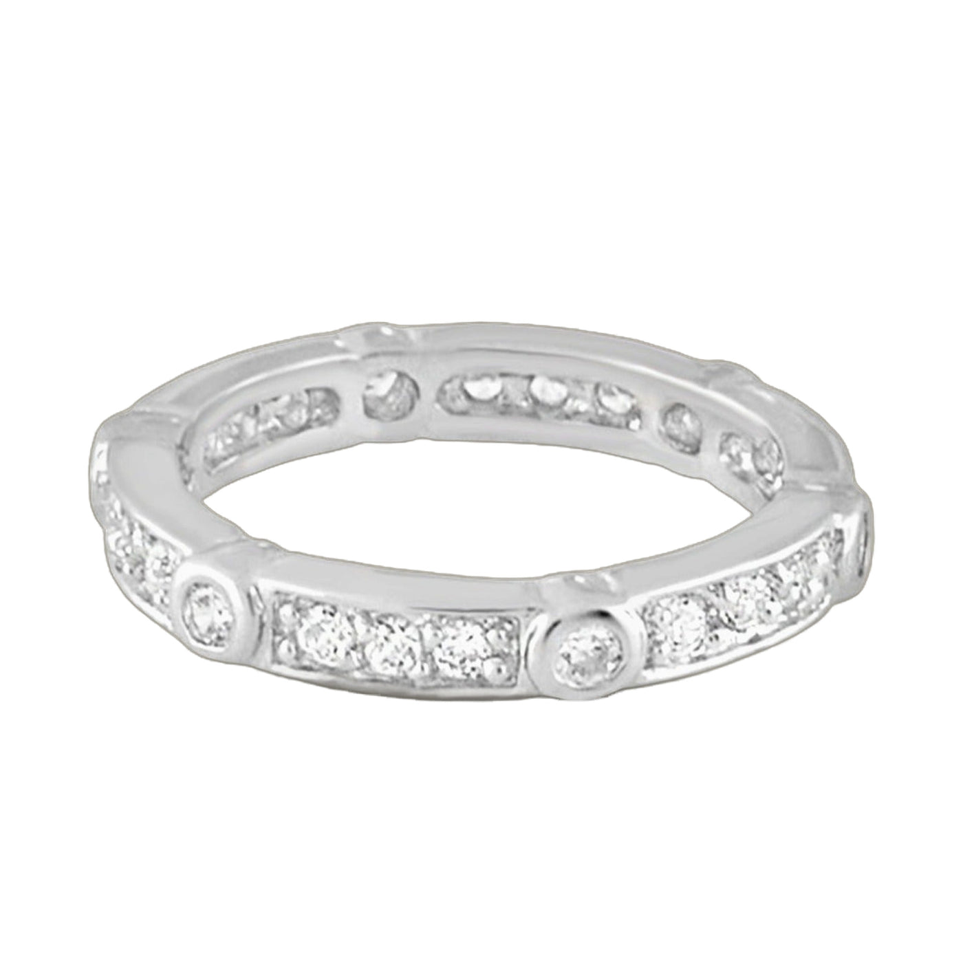 Pave Sterling Silver Eternity Ring