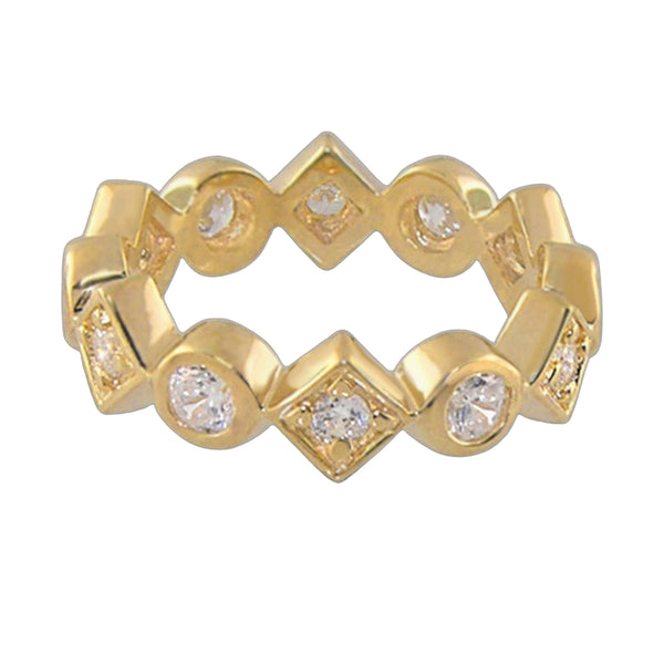 Pave 18K Gold Plated Eternity Ring