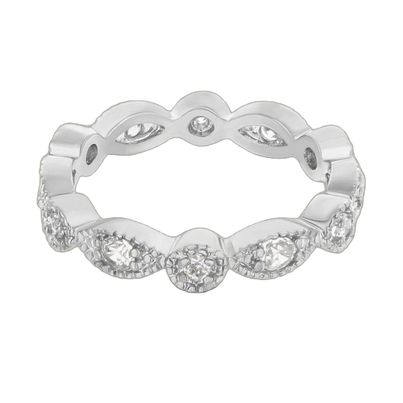 Glamour Pave Sterling Silver Eternity Ring