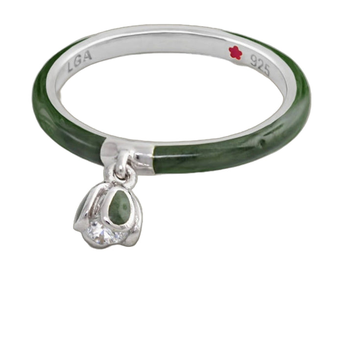 Layers Of Love Green Enamel Stackable Ring