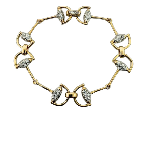Equestrian Stirrup Bracelet — Two-Tone Pavé