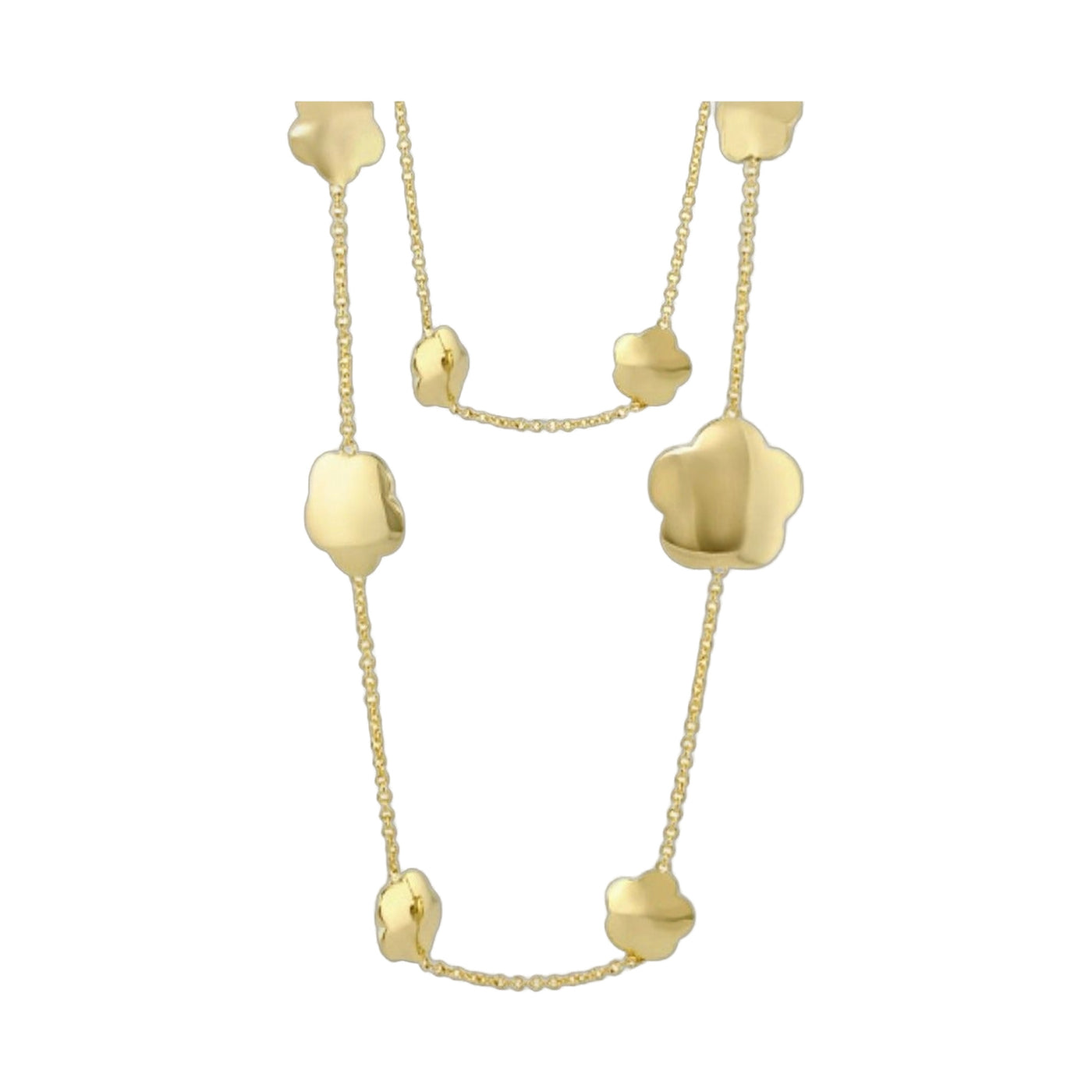 Shiny Daisy Necklace 42 Inch Solid Brass Base