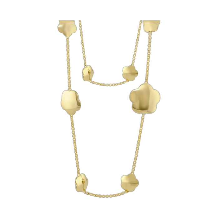 Shiny Daisy Necklace 42 Inch Solid Brass Base