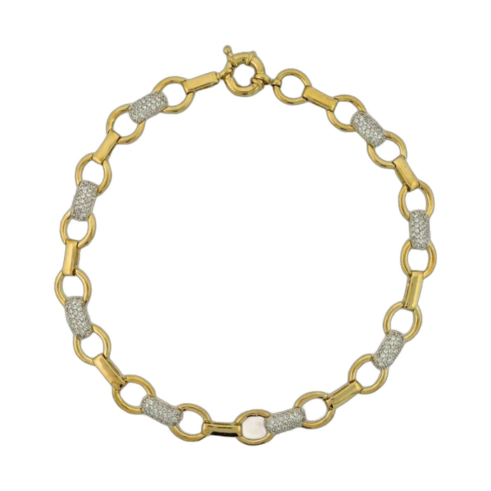 Pave 18K Gold Plated Link Chain Necklace