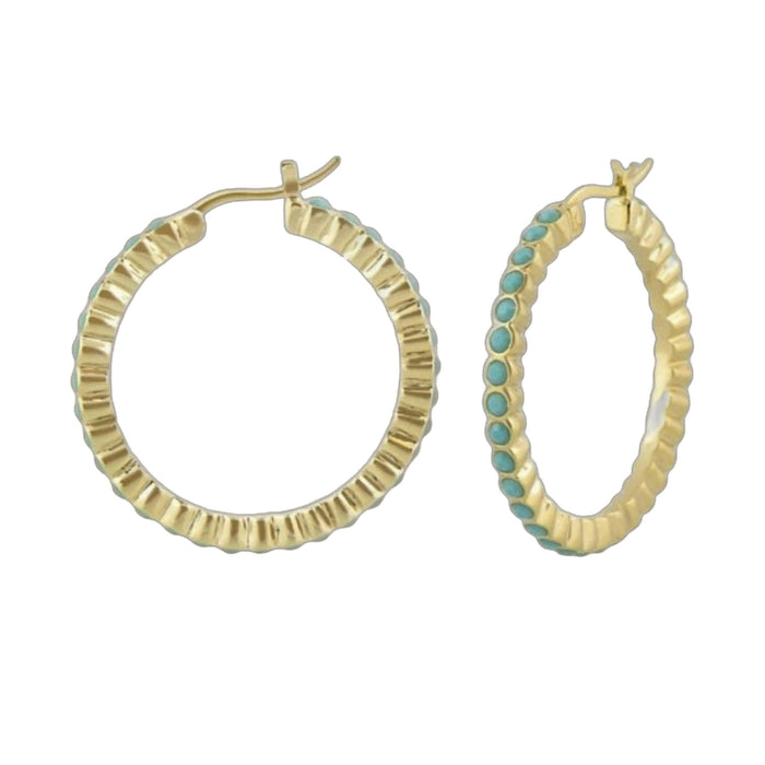 Colored Cubic Zirconia Hoop Earrings