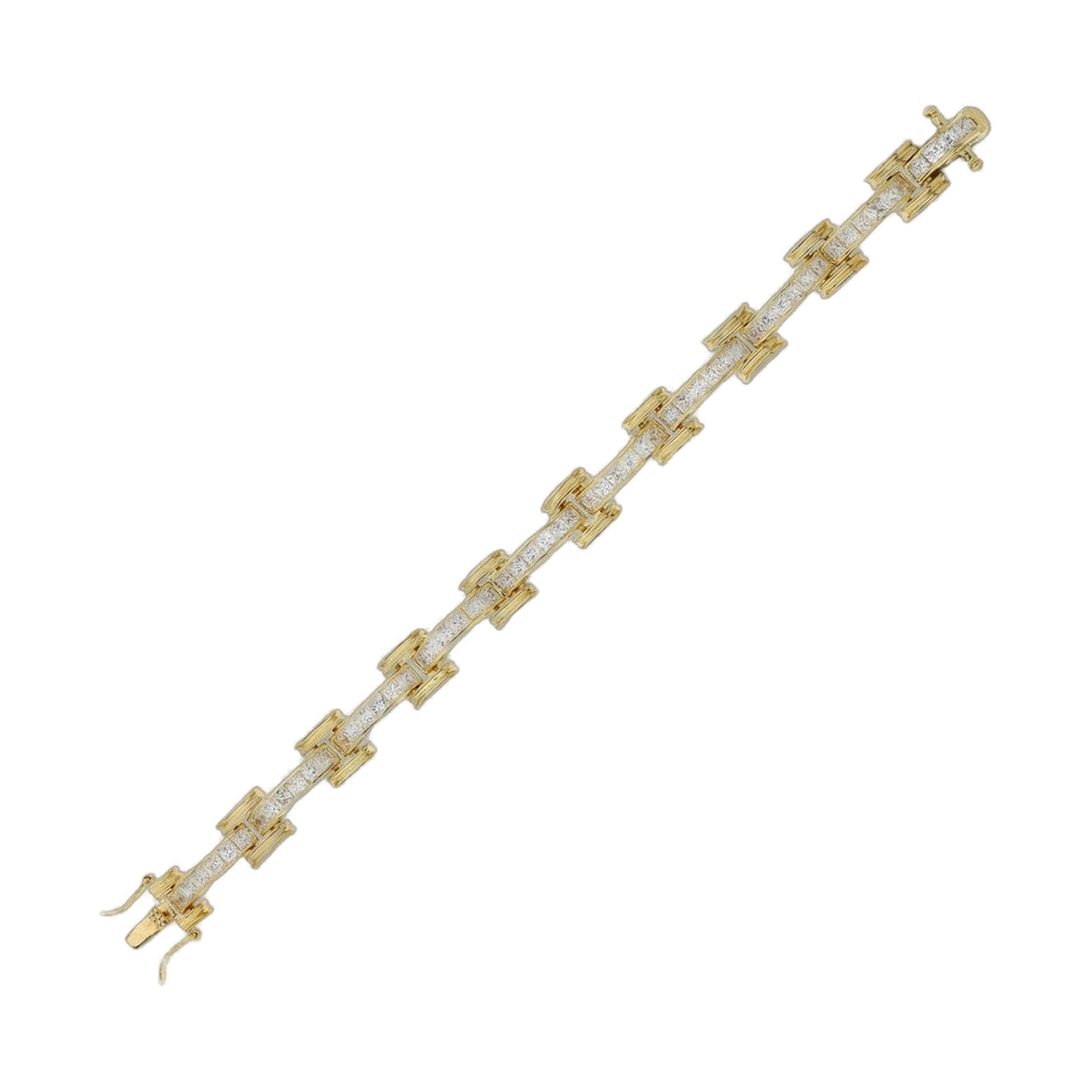 Unisex Princess Cut Link Bracelet