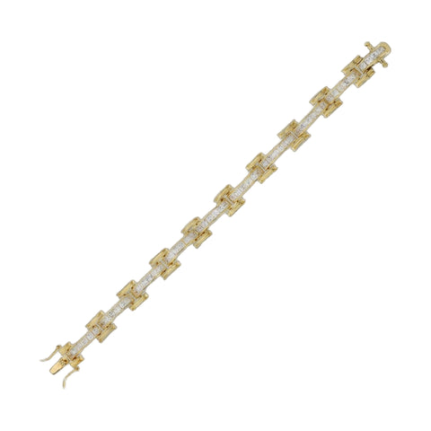 Unisex Princess Cut Link Bracelet