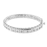 Rhodium-plated brass Tic Tac stackable bangle with cubic zirconia accents