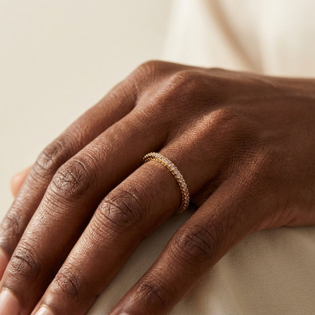 Axis Stackable Ring worn