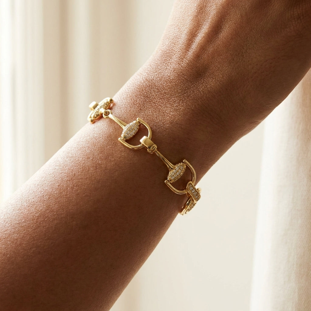 Equestrian Stirrup Bracelet worn