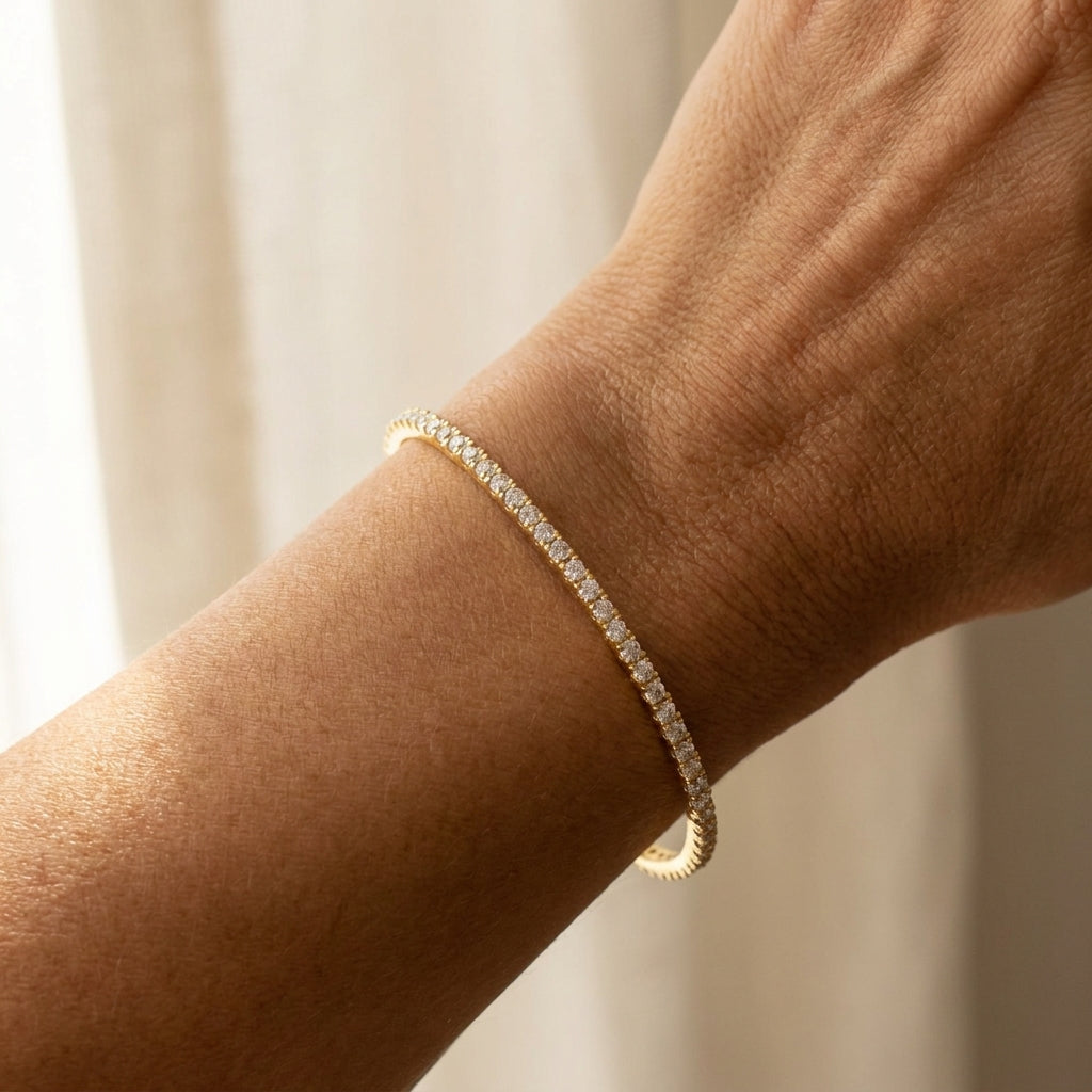 Glamour Pave Stackable Bangle worn