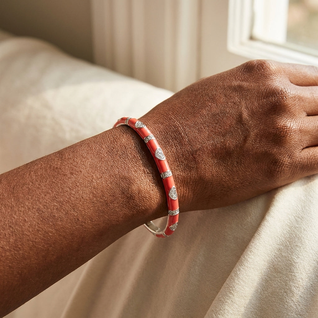Pave Love Stackable Bangle worn