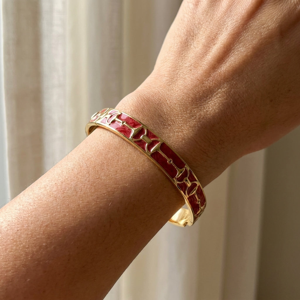 Equestrian Stirrup Bangle worn