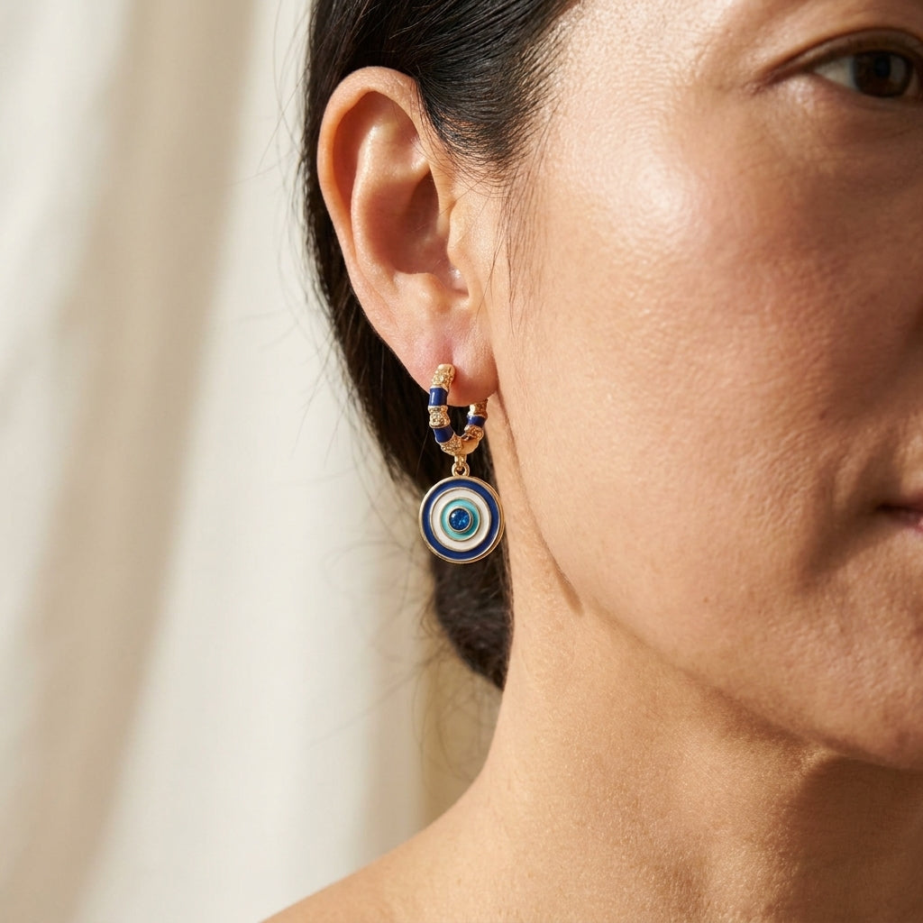 Evil Eye Earrings worn