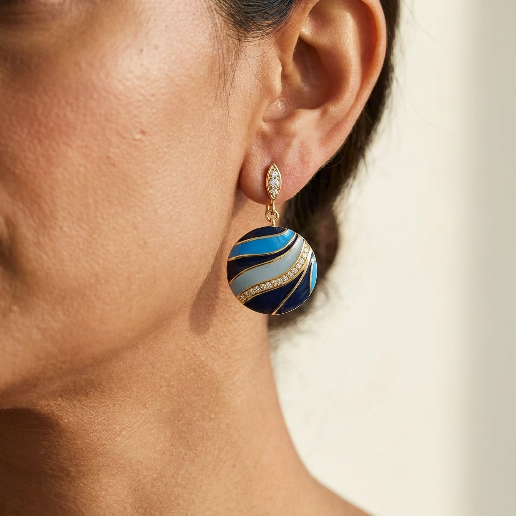 Blue Dream Earrings worn