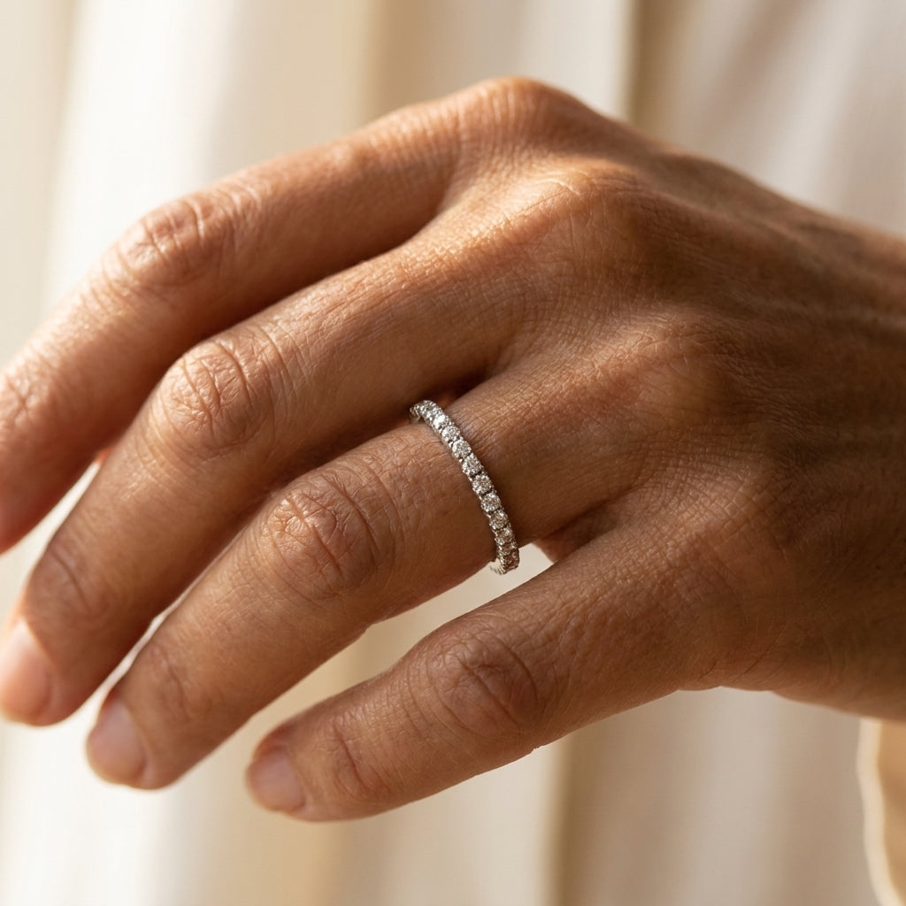 Glamour Pave Eternity Band worn