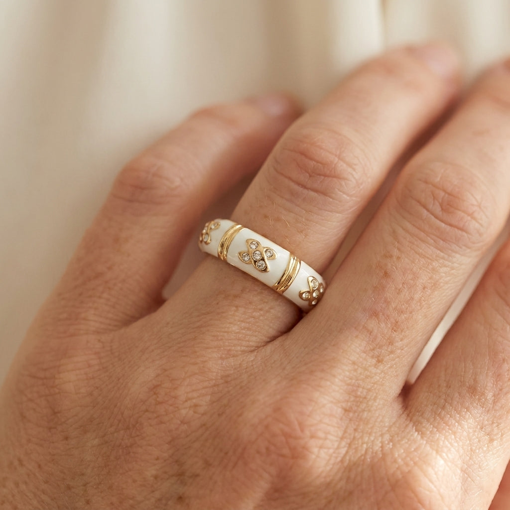 Elegant Hugs Ring worn